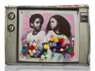 Mz Icar_Gems TV_The Untitled Space. printed image of young kids decorated with crafty sparkly puffballs