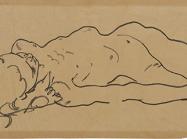 Egon Schiele, Reclining Nude Girl, circa 1918