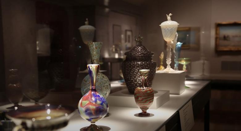 glass display at museum