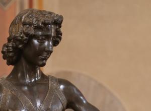 Andrea del Verrocchio, Detail of David with the head of Goliath, c. 1466 - 69. Bronze. Bargello National Museum.
