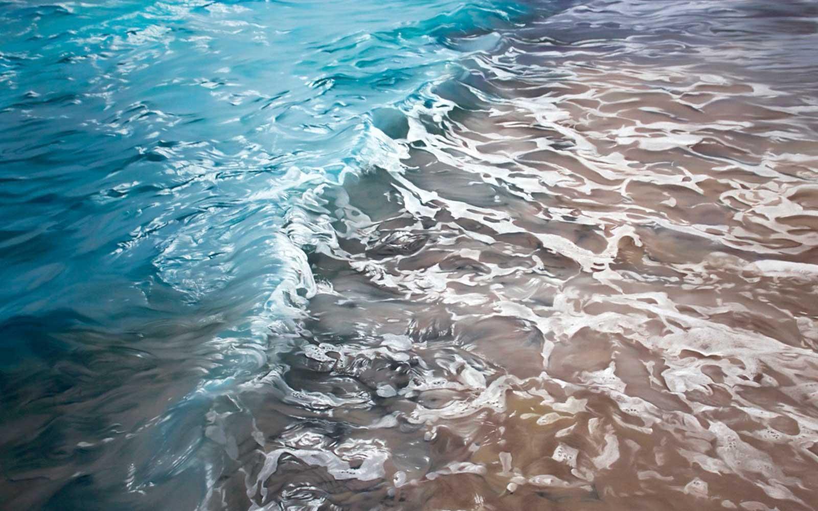 Zaria Forman, Maldives No. 9, 2014. Soft pastel on paper. 38 x 50 inches.