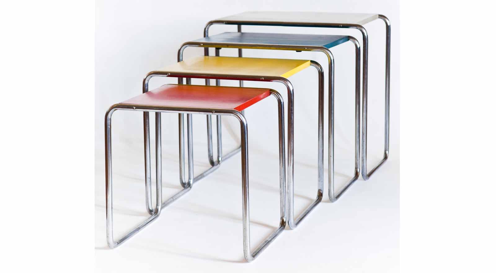 Marcel Breuer, Four-Piece Set Tables B9, 1925