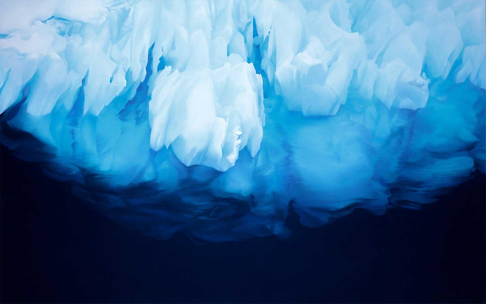 Zaria Forman, Wilhelmina Bay, Antarctica, November 23, 2018, 2019. Soft pastel on paper. 40 x 64 in.