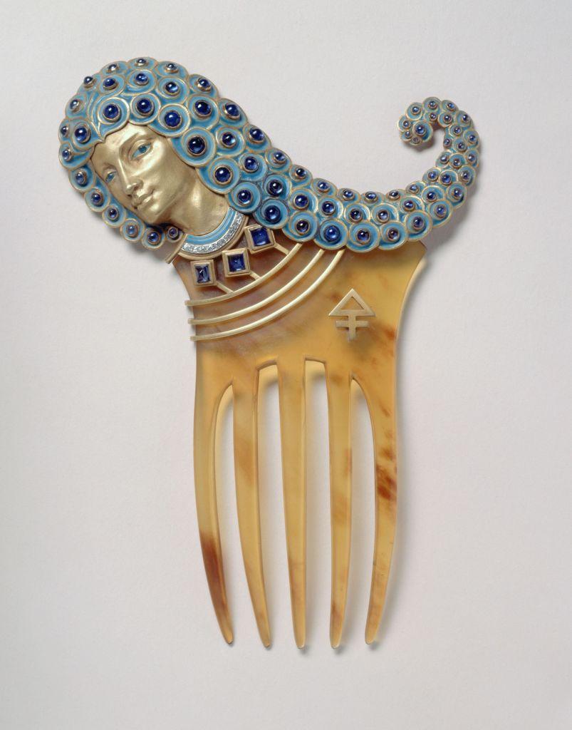 Eugène-Samuel Grasset (1841–1917), designer and Vever Frères, jeweler, “Assyrian” Comb, 1900