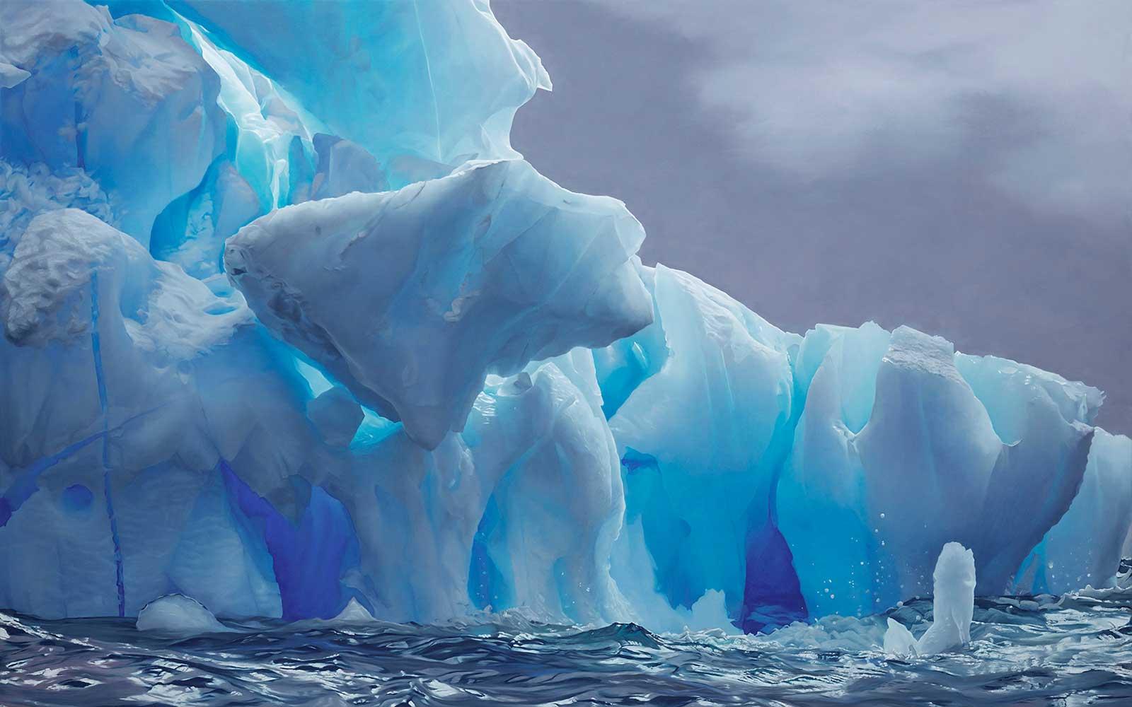Zaria Forman, Danco Island, Antarctica, 2019. Soft pastel on paper. 60 x 96 in.