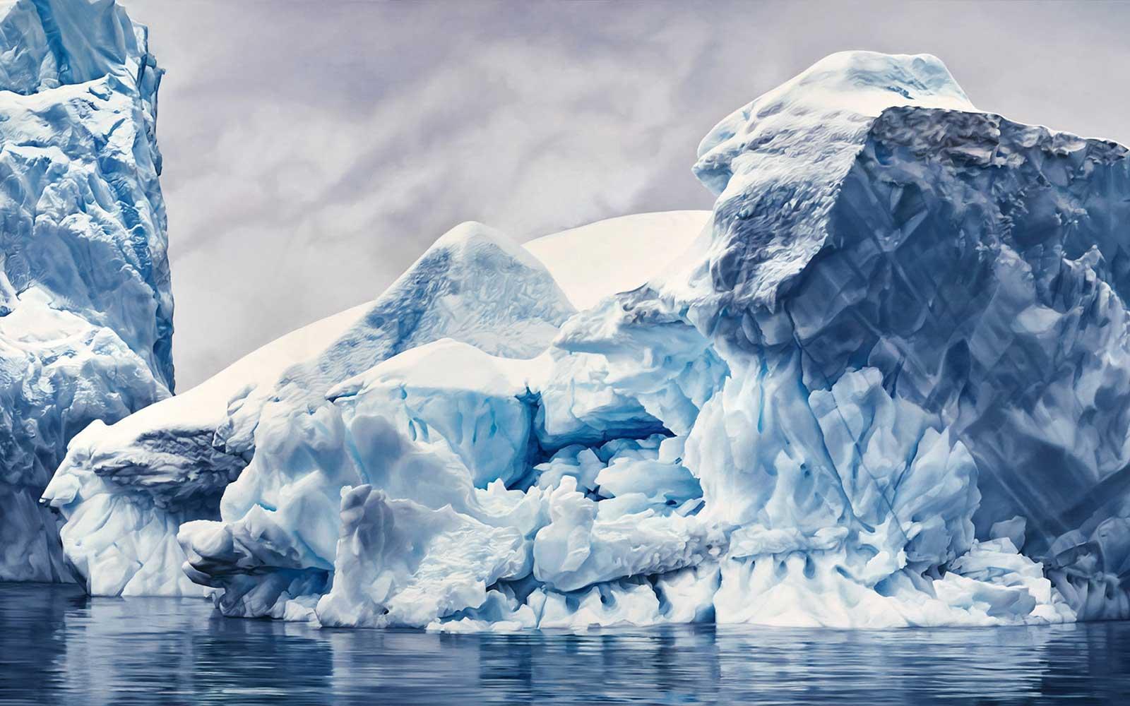 Zaria Forman, Whale Bay, Antarctica No. 4, 2016. Soft pastel on paper. 84 x 144 in.  Courtesy of the artist Zaria Forman
