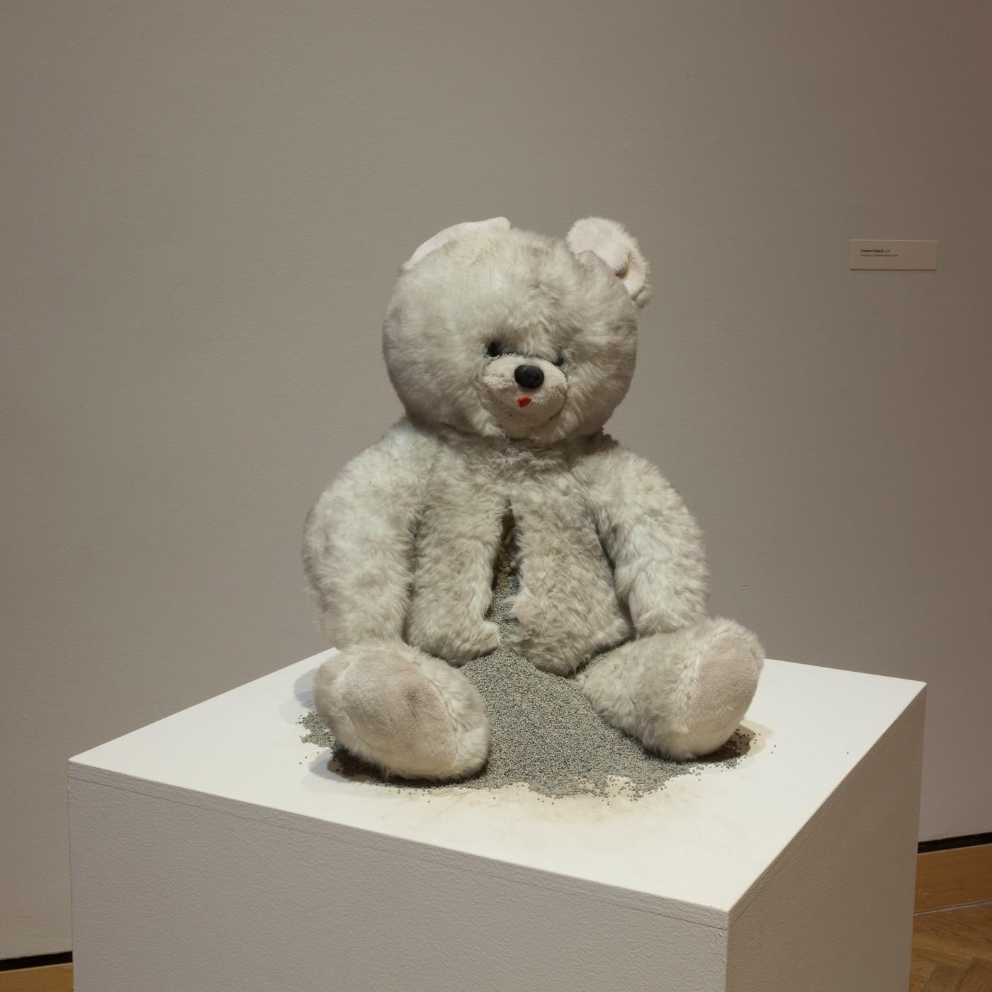 Installation view of Essma Imady: Thicker Than Water, "Comfort Object"