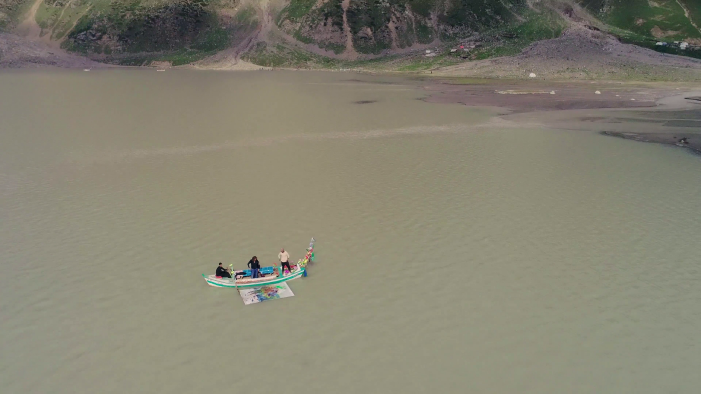 Nasser Azam and the team on the Saiful Malook lake, August 2018