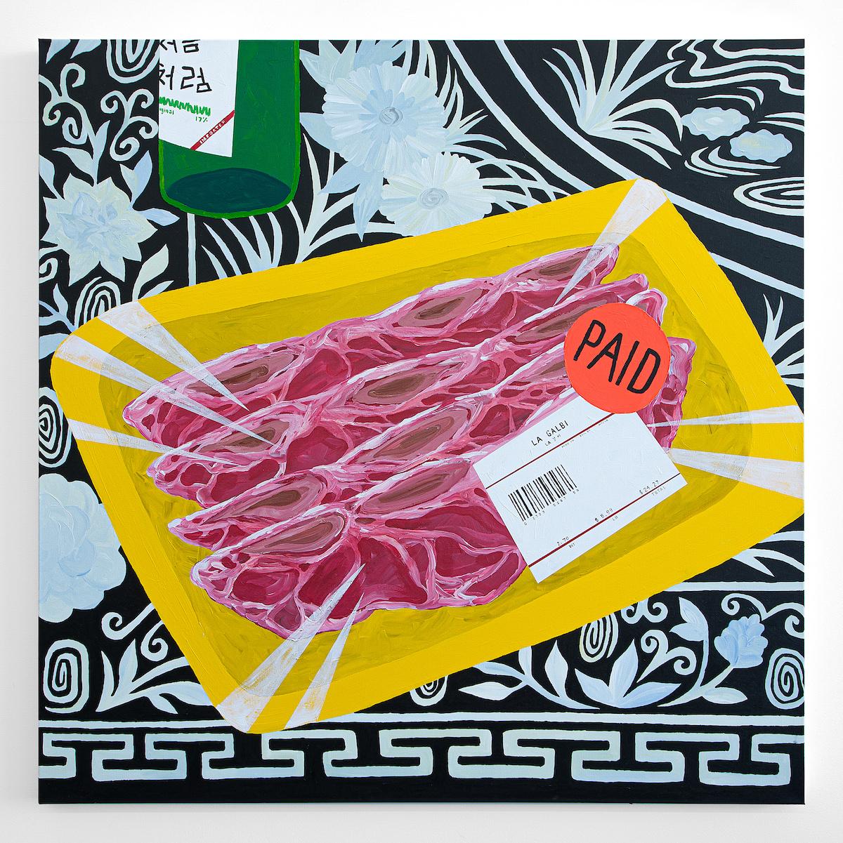 Wendy Park, LA Galbi, 2023. Acrylic on canvas.