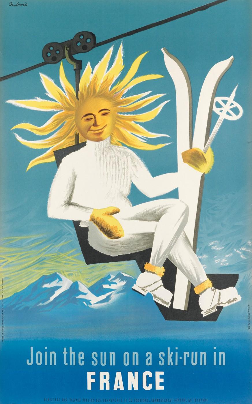 Jacques DuBois, Join the Sun on a Ski-Run in France, circa 1950s 
