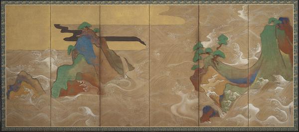 Waves at Matsushima, by Tawaraya Sotatsu
