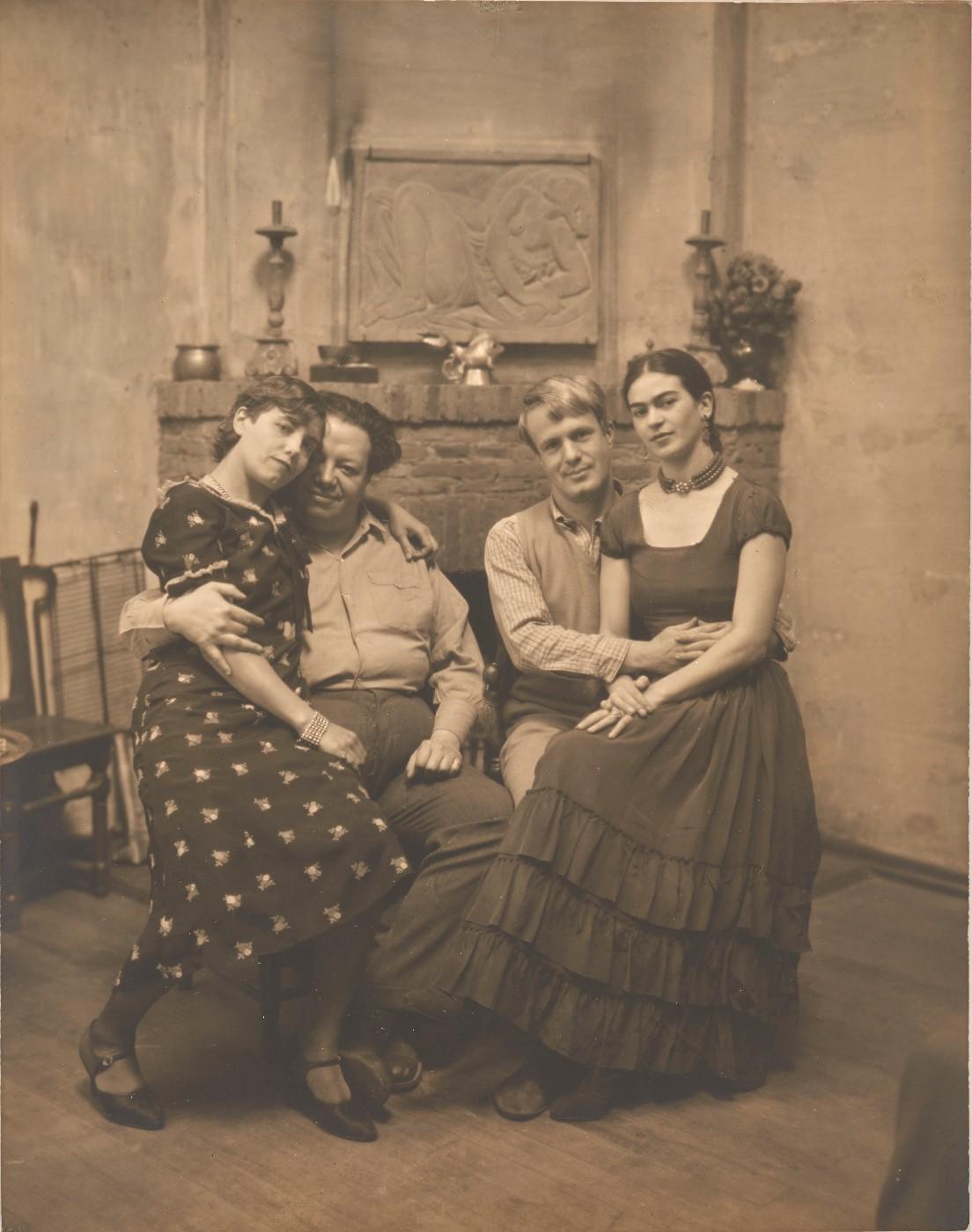 Diego Rivera and Frida Kahlo with Lucile and Arnold Blanch at Coyoacán, c. 1930, Peter A. Juley &amp; Son