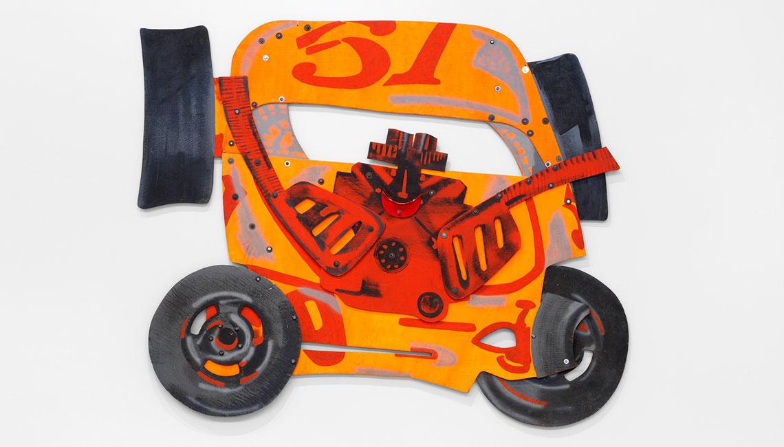 Installation view, Salvatore Scarpitta: Racing Cars
