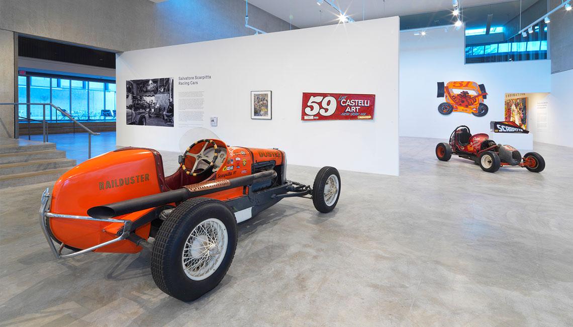Installation view, Salvatore Scarpitta: Racing Cars