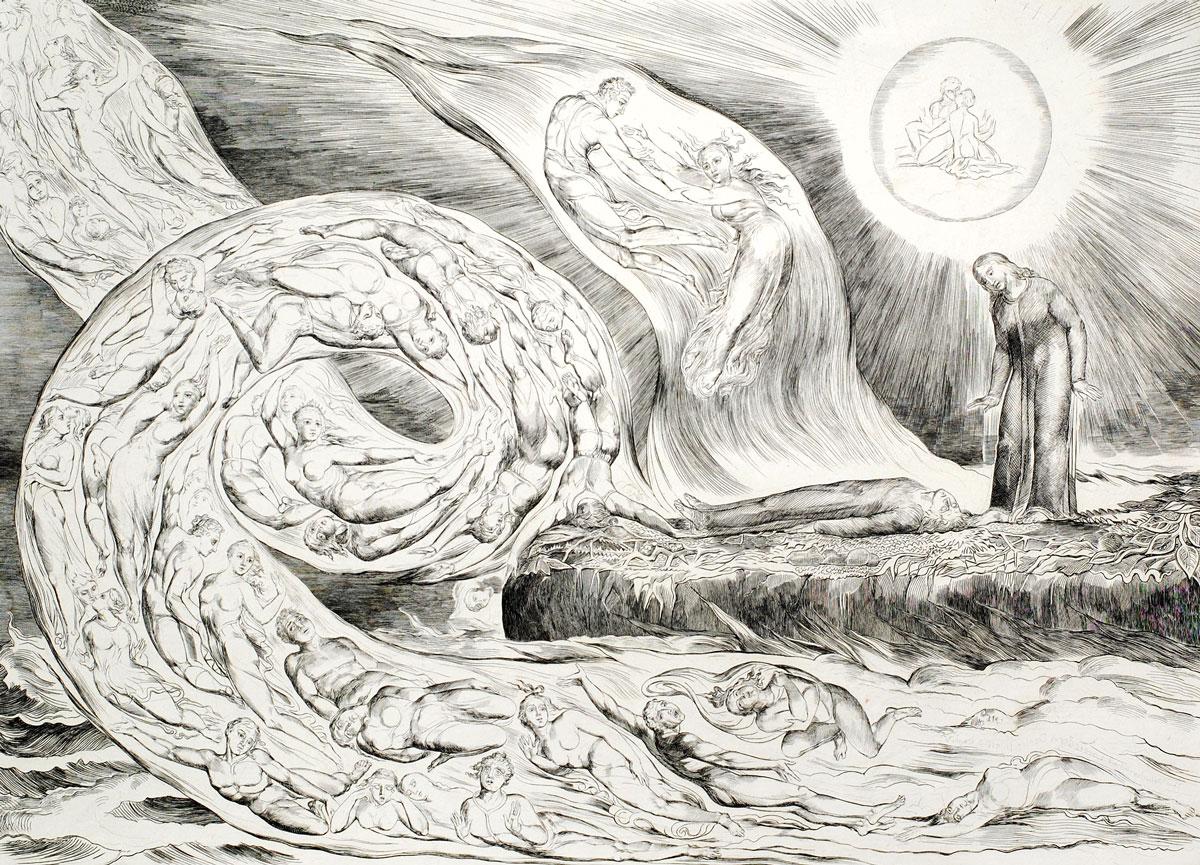The Circle of the Lustful: Paolo and Francesca by William Blake