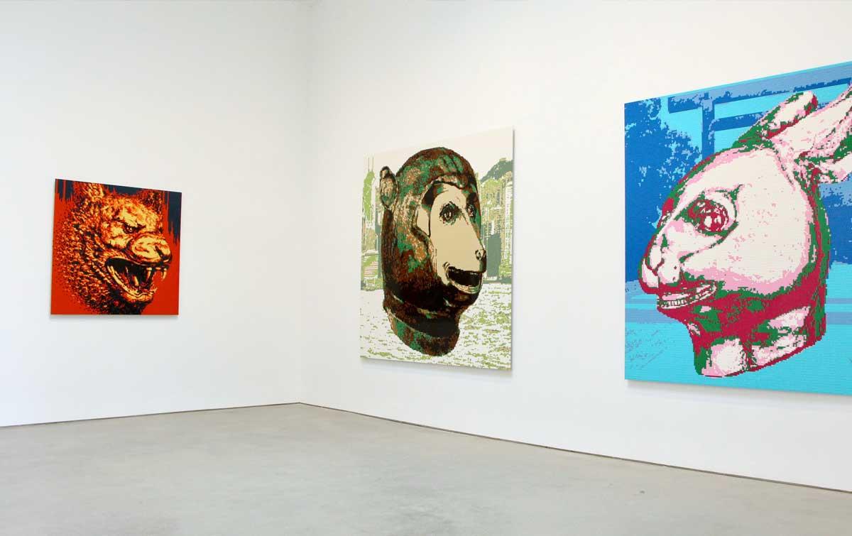 Installation view of Ai Weiwei: Zodiac at Jeffrey Deitch, Los Angeles