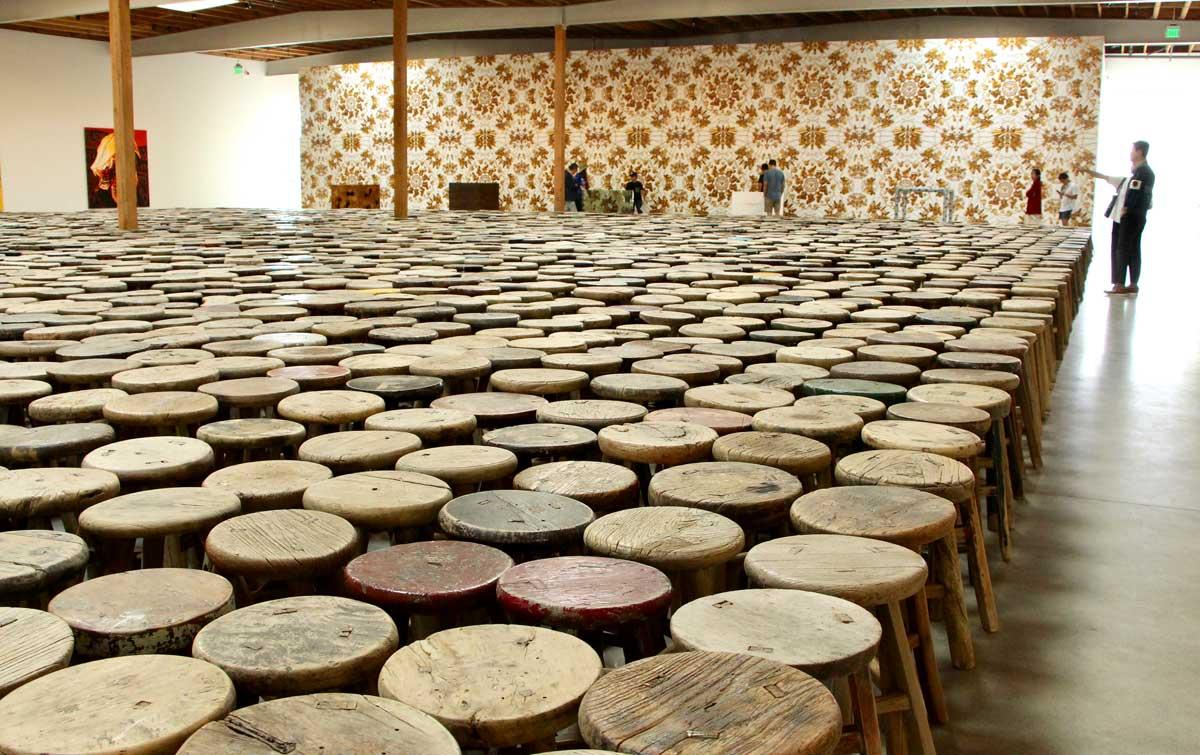 Installation view of Ai Weiwei: Zodiac at Jeffrey Deitch, Los Angeles.