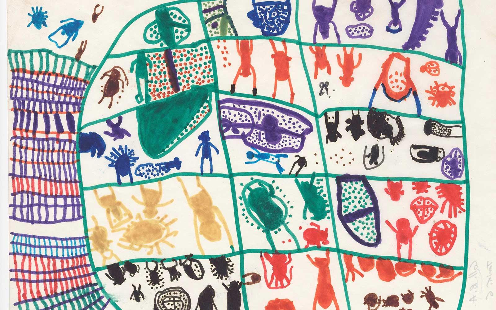 Visions from the world of the xapiri, with its houses, mirrors, and paths