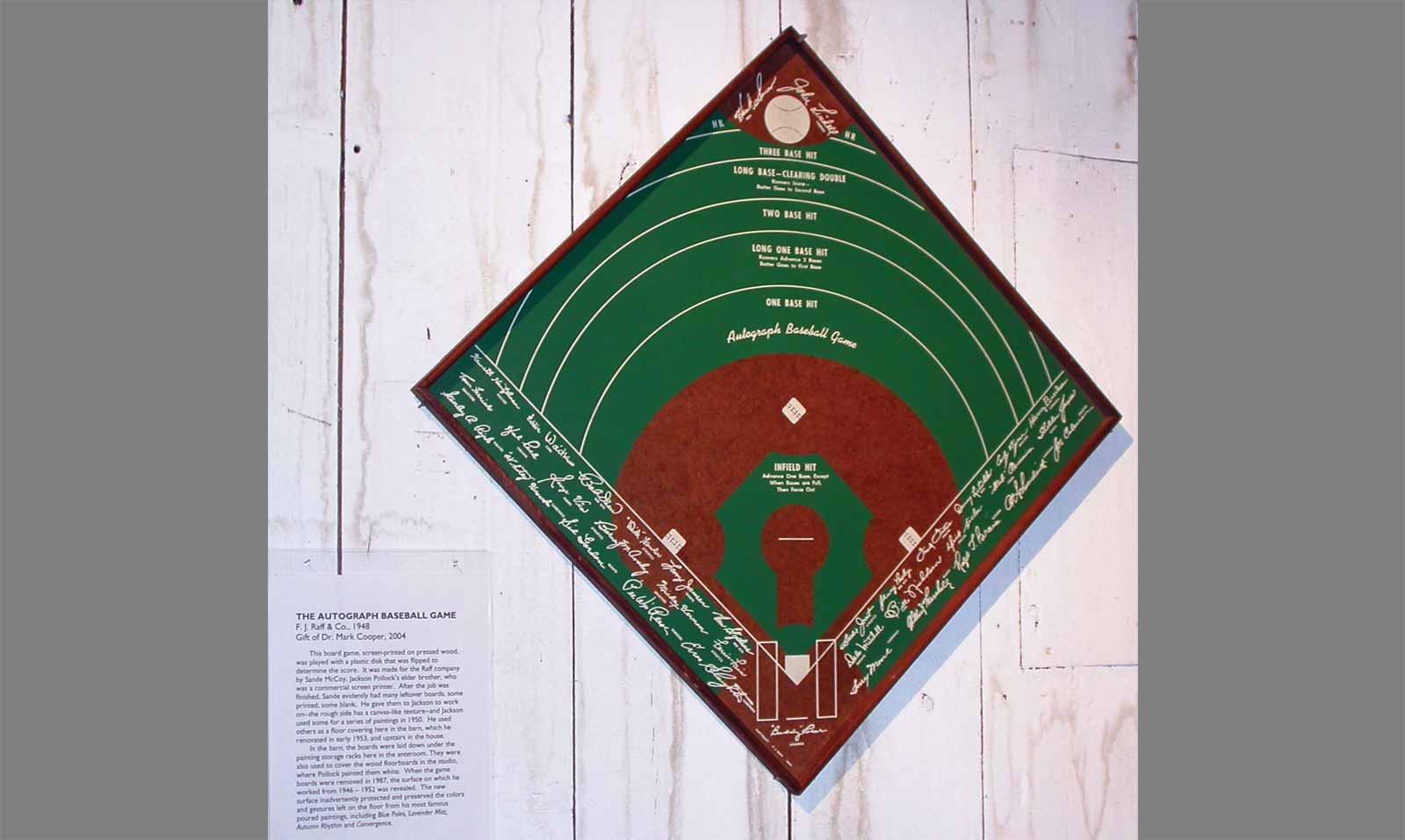 Autograph Baseball Game on display at Pollock-Krasner House