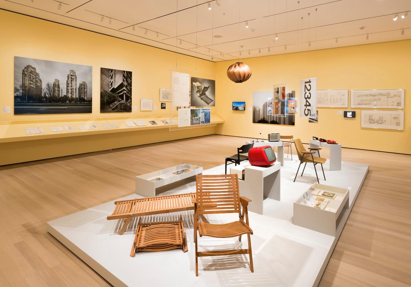 Installation view of Toward a Concrete Utopia: Architecture in Yugoslavia, 1948–1980