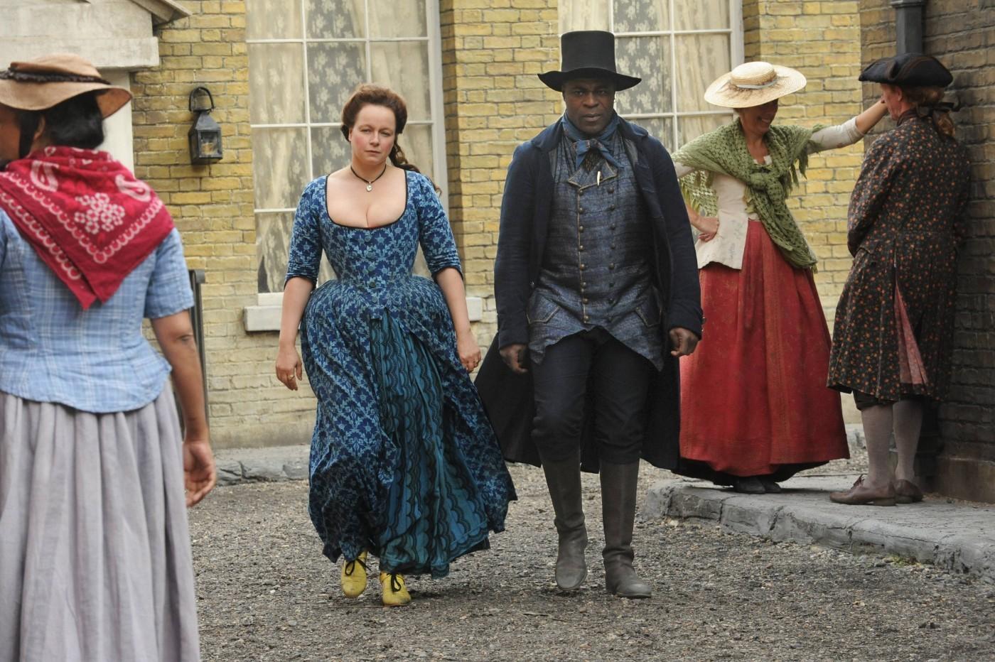 Samantha Morton (Margaret Wells) and Her Partner, William North (Danny Sapani), Harlots Episode 103, Costumes by Edward Gibbon