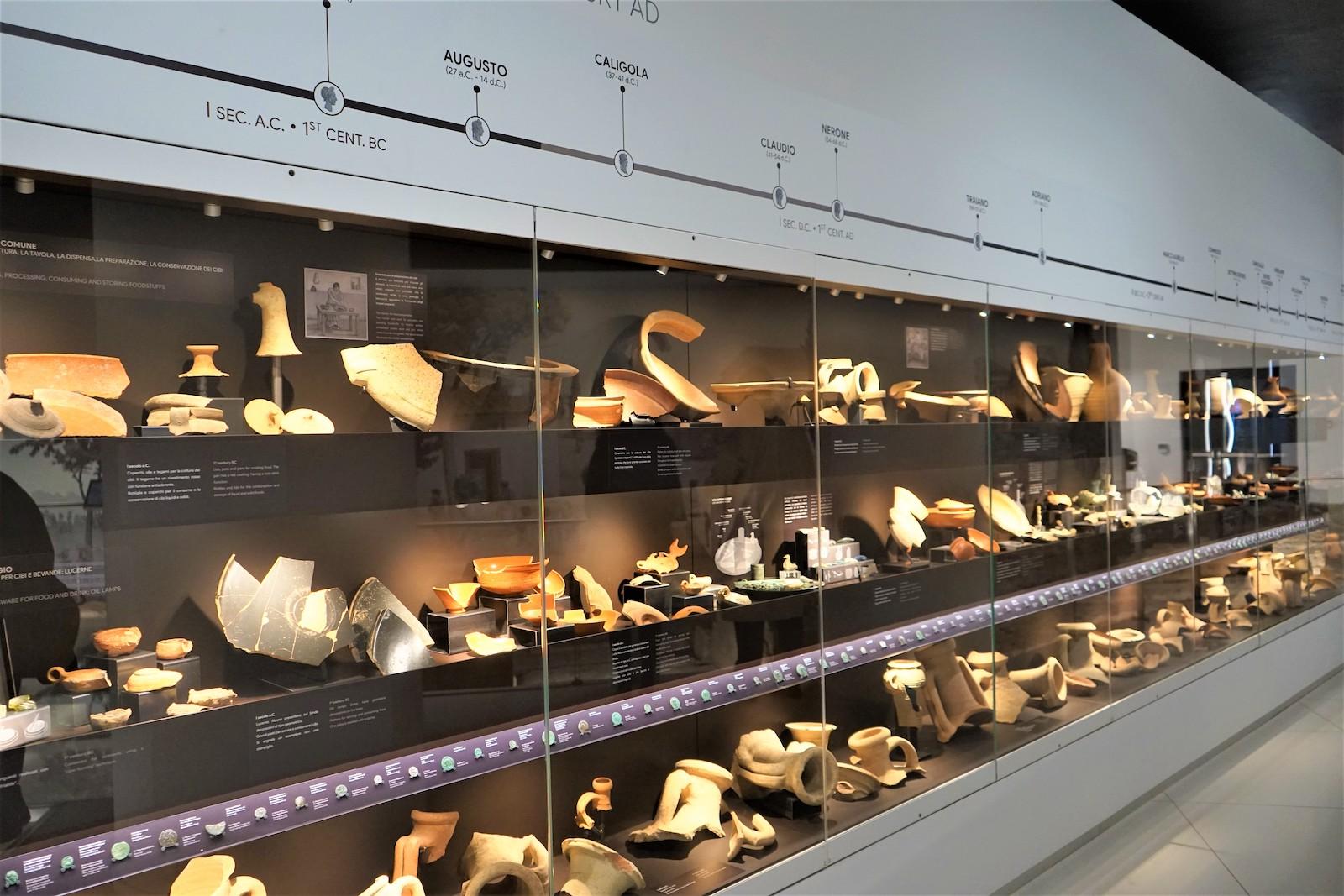 Display of cookware, tableware, and glassware.