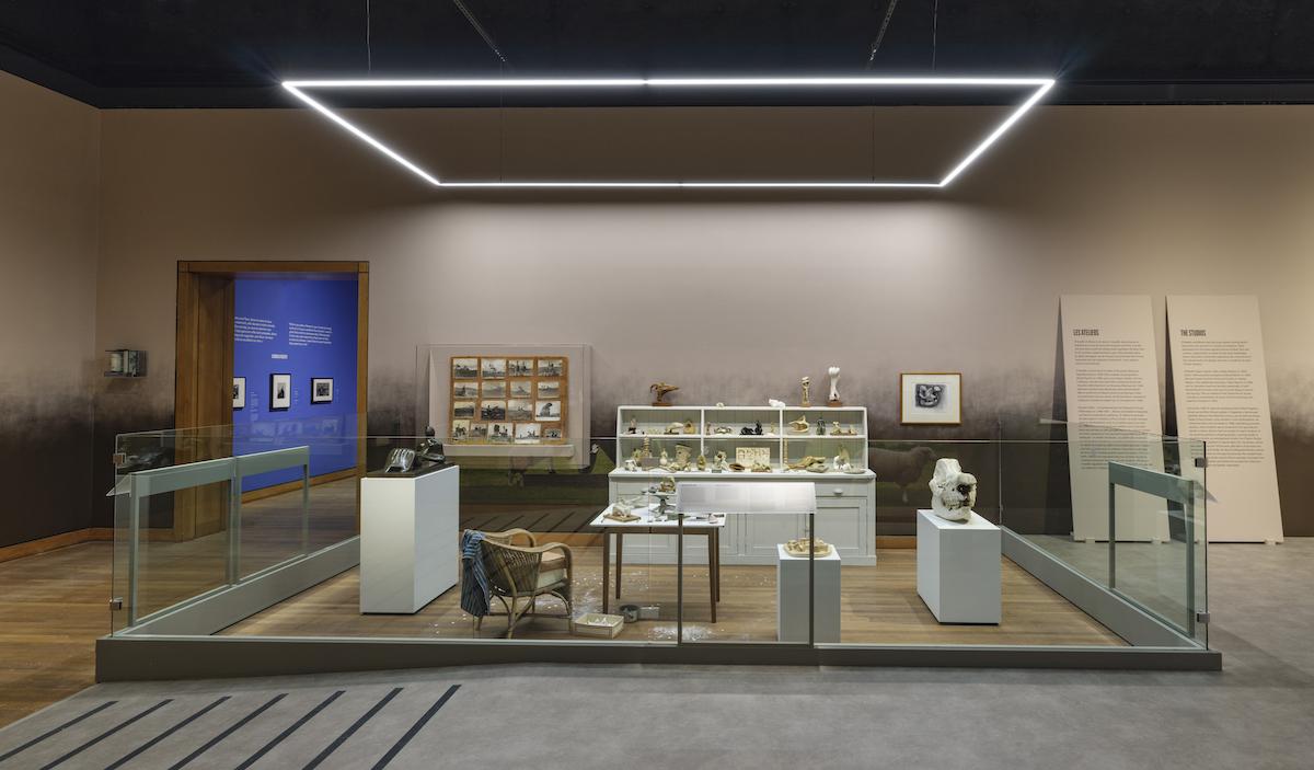 Installation view of "O'Keeffe and Moore: Giants of Modern Art" at the Montreal Museum of Fine Arts.