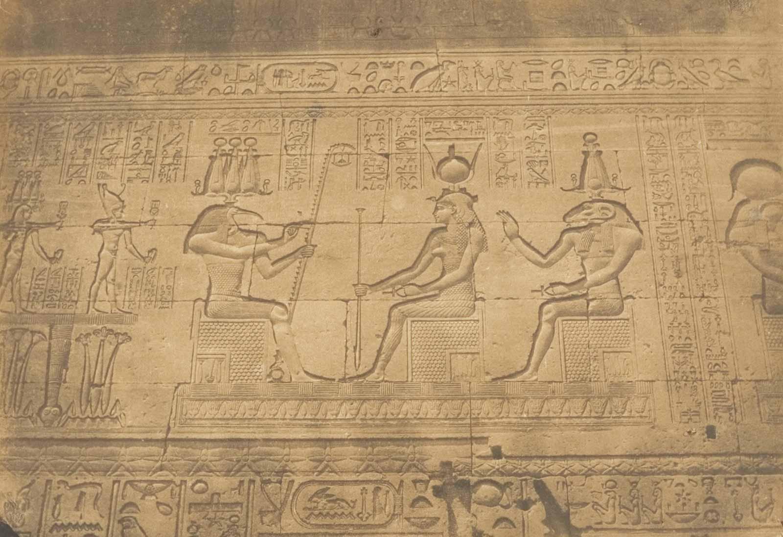 Maxime Du Camp, Bas-reliefs de la façade du Temple de Dendérah (Tentyris), 1849–50.