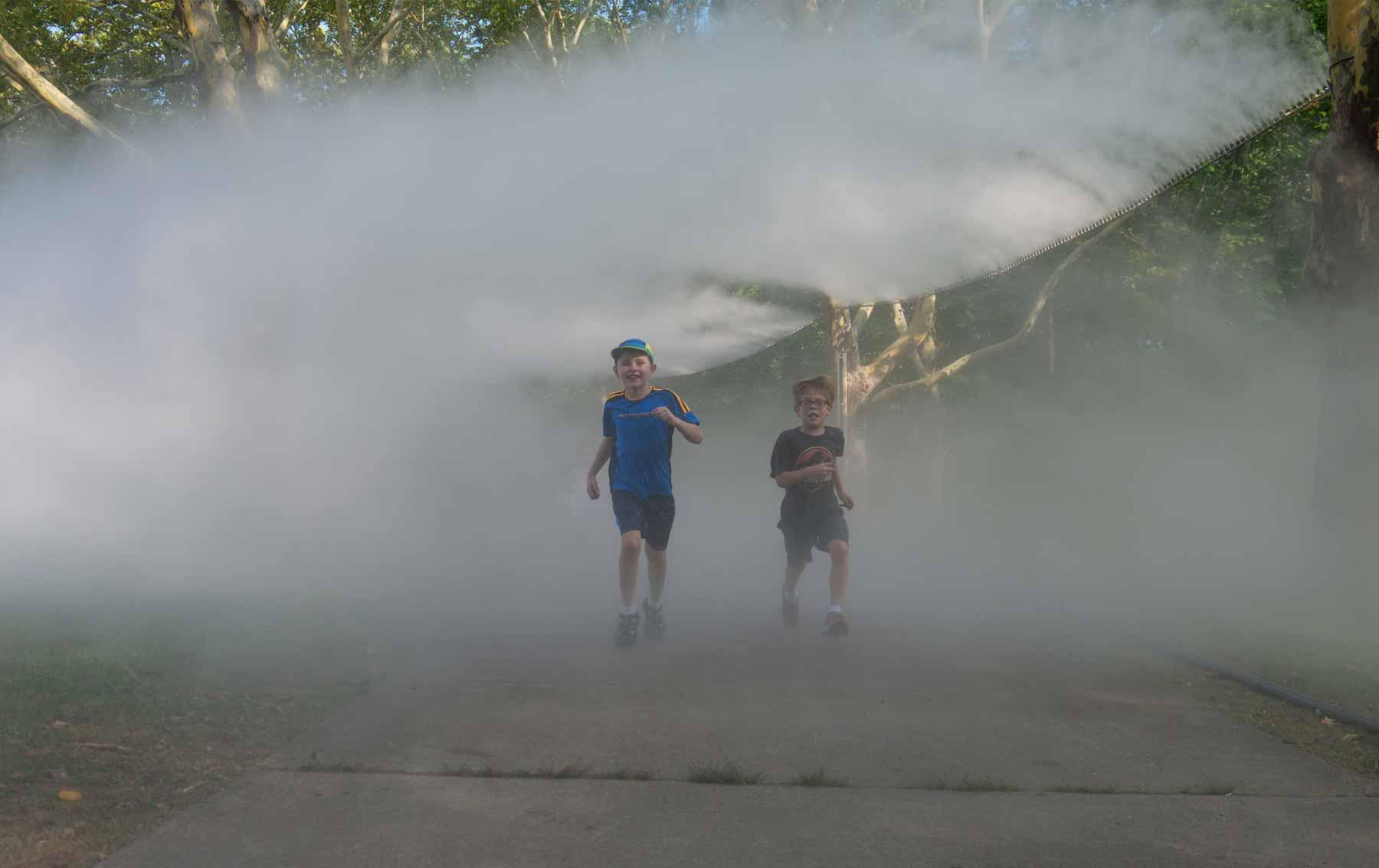 The Fens Fog Sculpture, "Fog x FLO's Fog x Canopy" (kids).