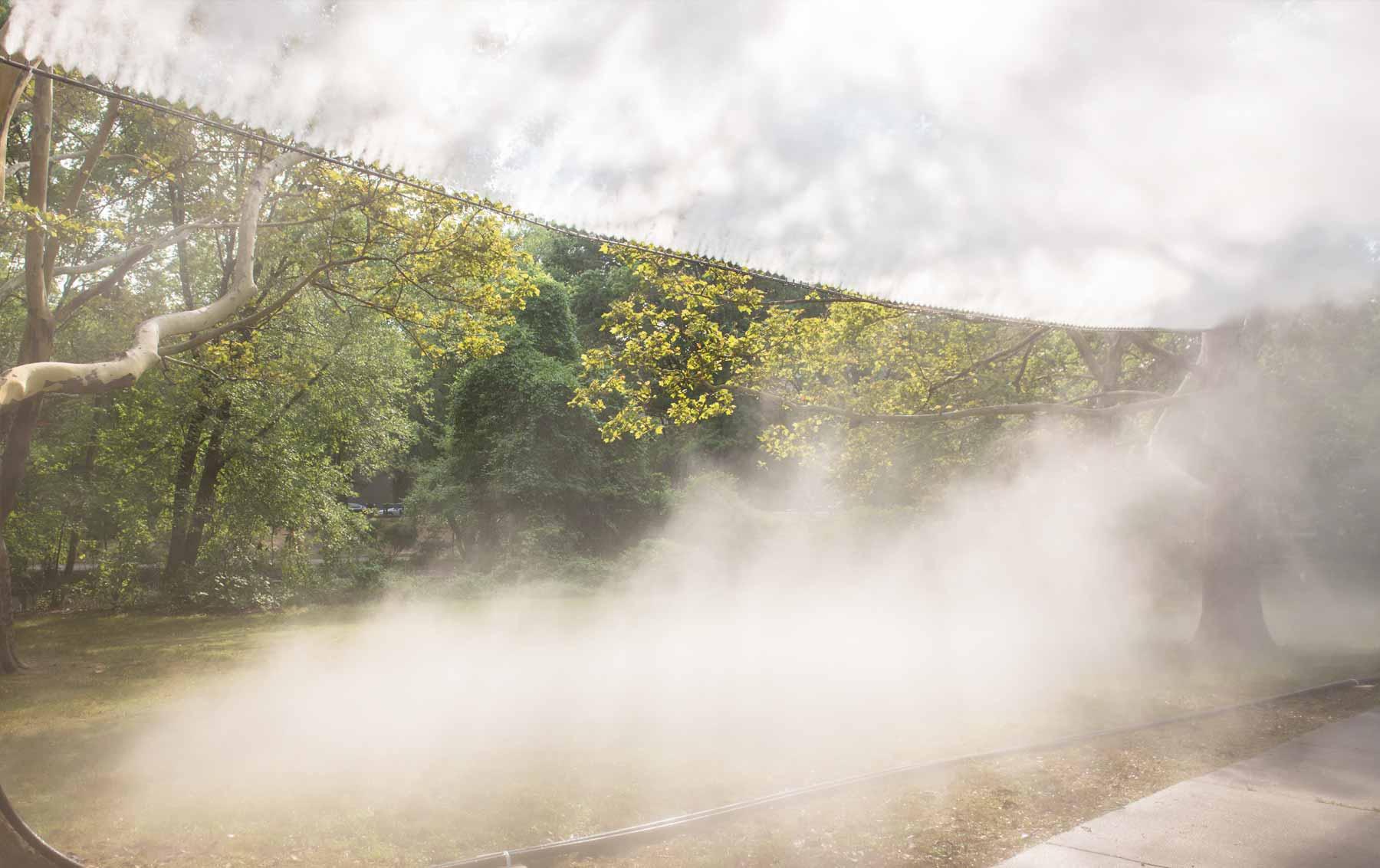 The Fens Fog Sculpture, "Fog x FLO's Fog x Canopy."