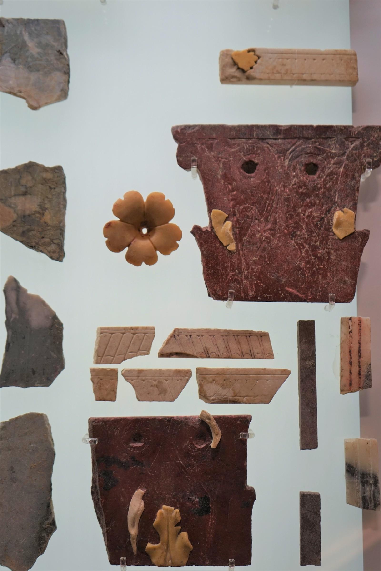 Fragments of colored marble wall decoration (opus sectile). Photo by Christopher Siwicki.