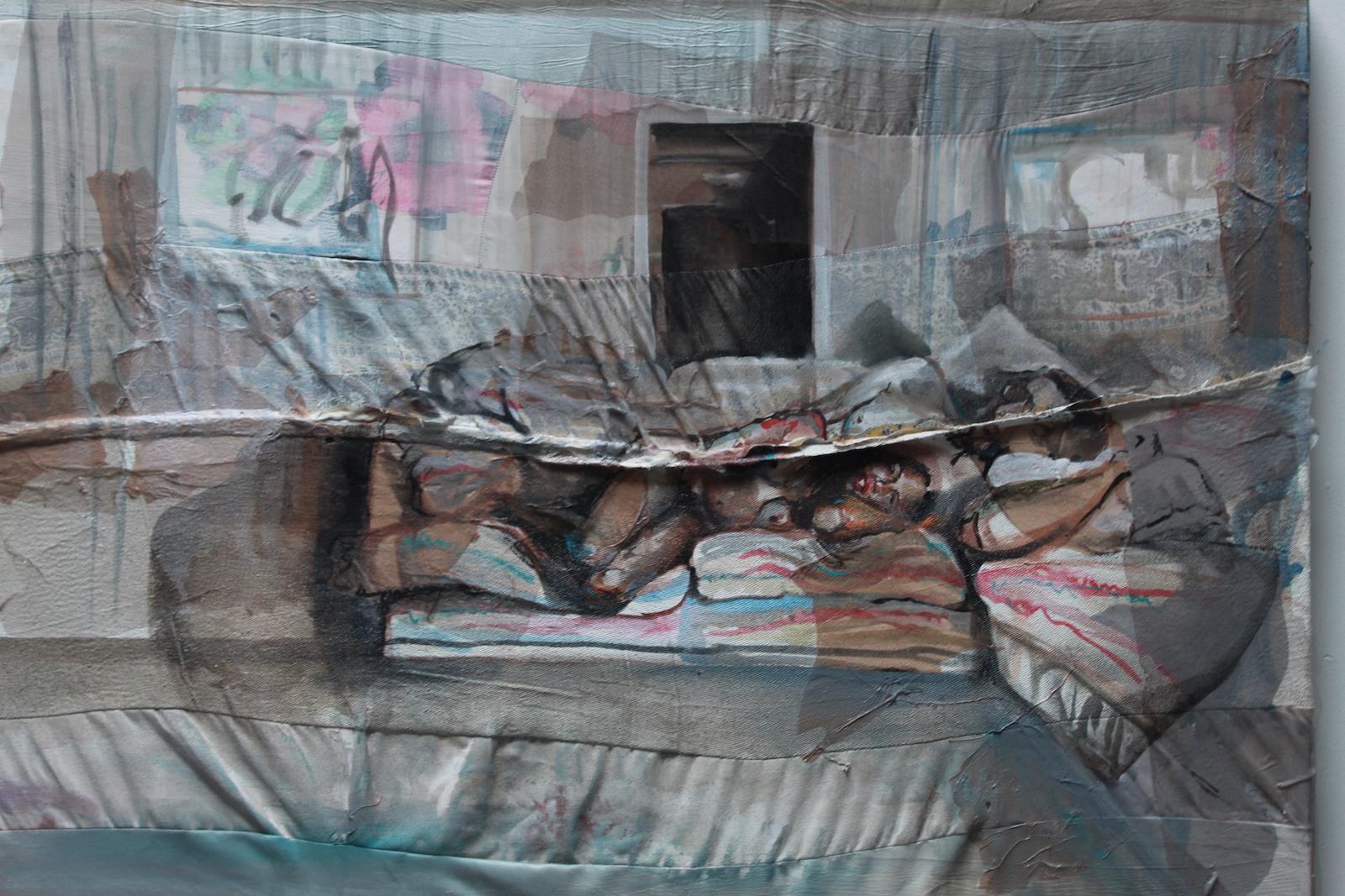 Gabrielle Torres (M.F.A. Painting Candidate 2021. Savannah, GA (currently)), Under the Rug, 2021. Acrylic on Canvas. 30 x 40 in. $2,750.