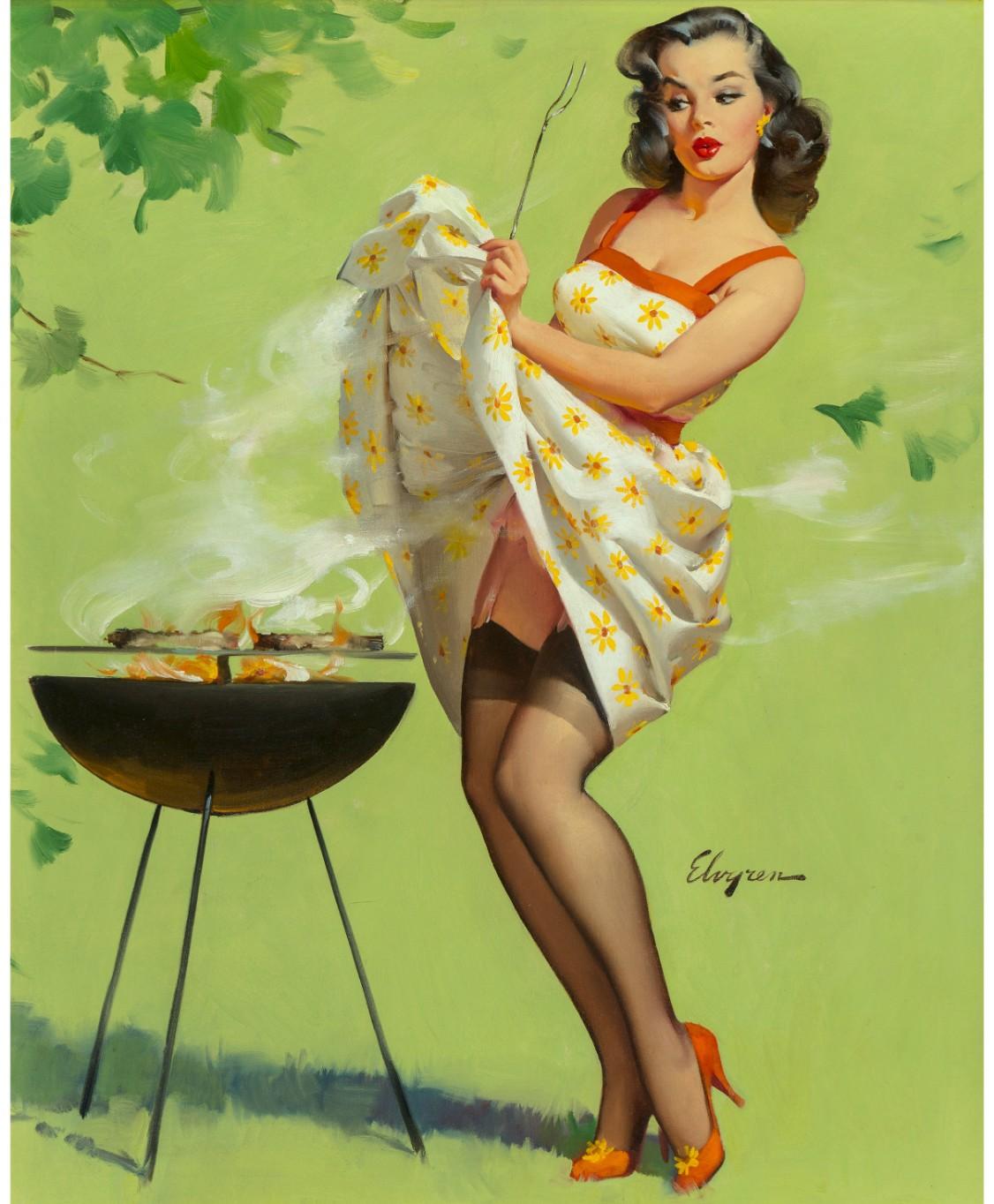 Gil Elvgren, Smoke Screen, 1958