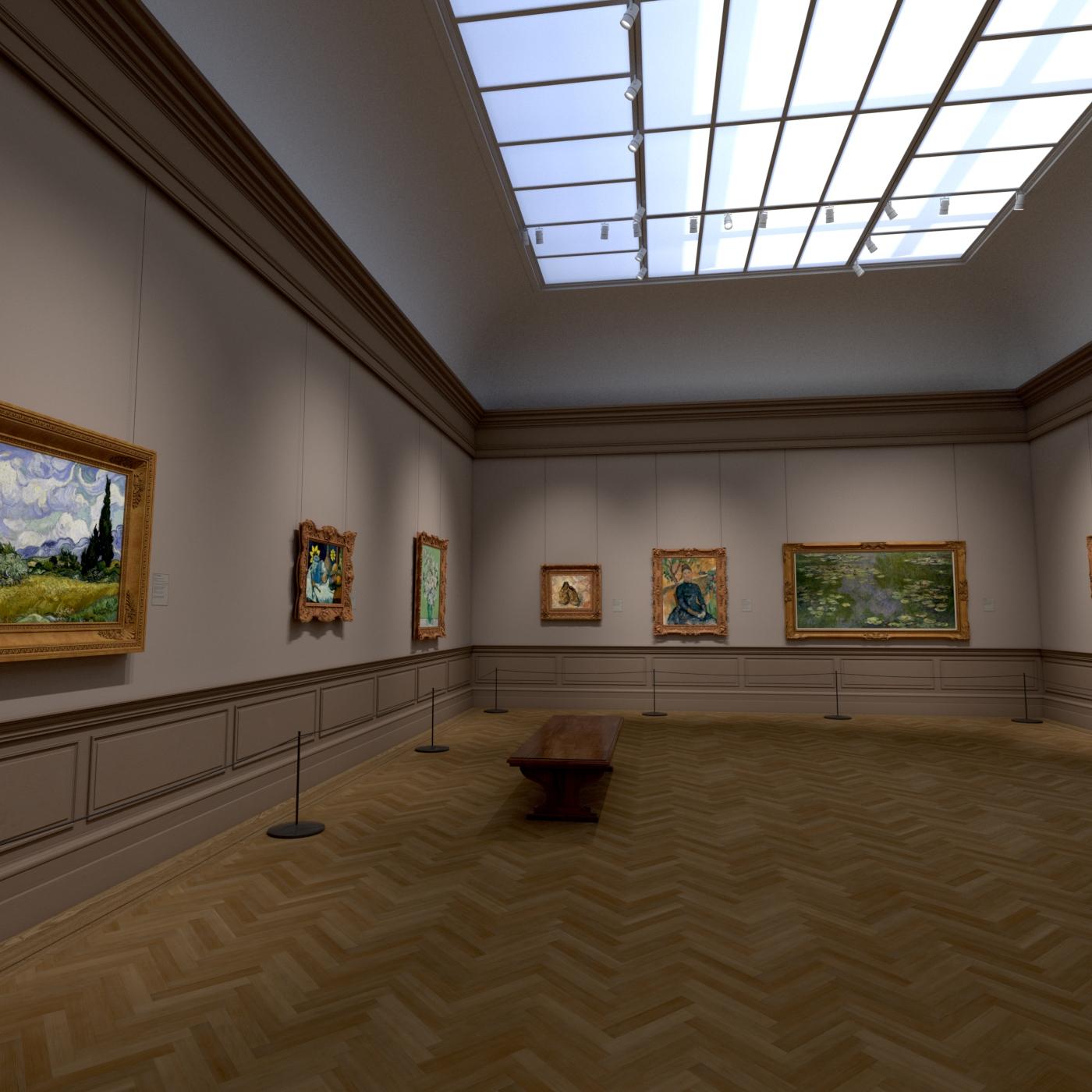 Digitally Rendered View of a Van Gough Gallery