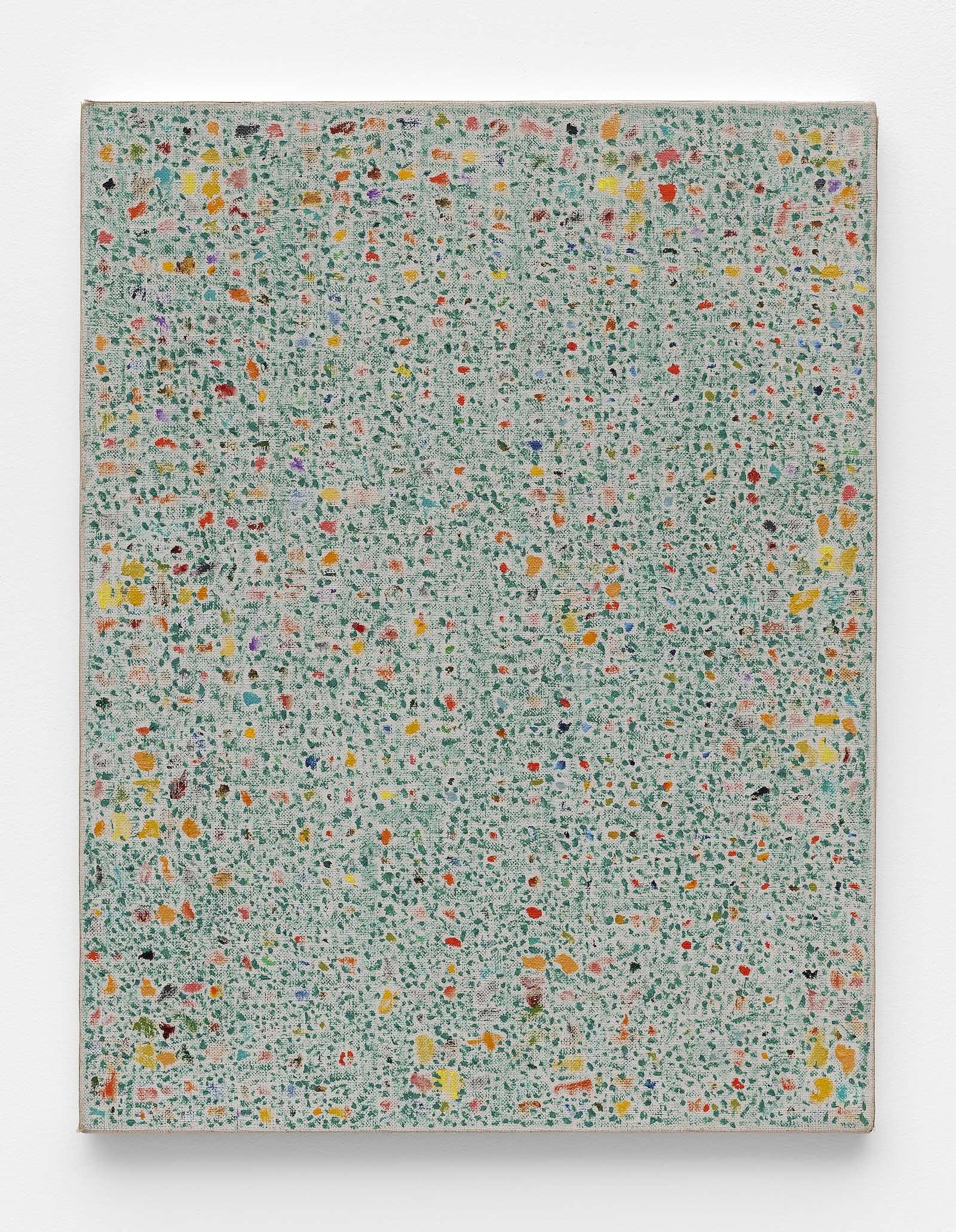 Howard Smith, Cobalt Green Dark, 2020. Oil on linen. 18 x 14 inches 945.7 x 35.6 cm). Courtesy Jane Lombard Gallery.