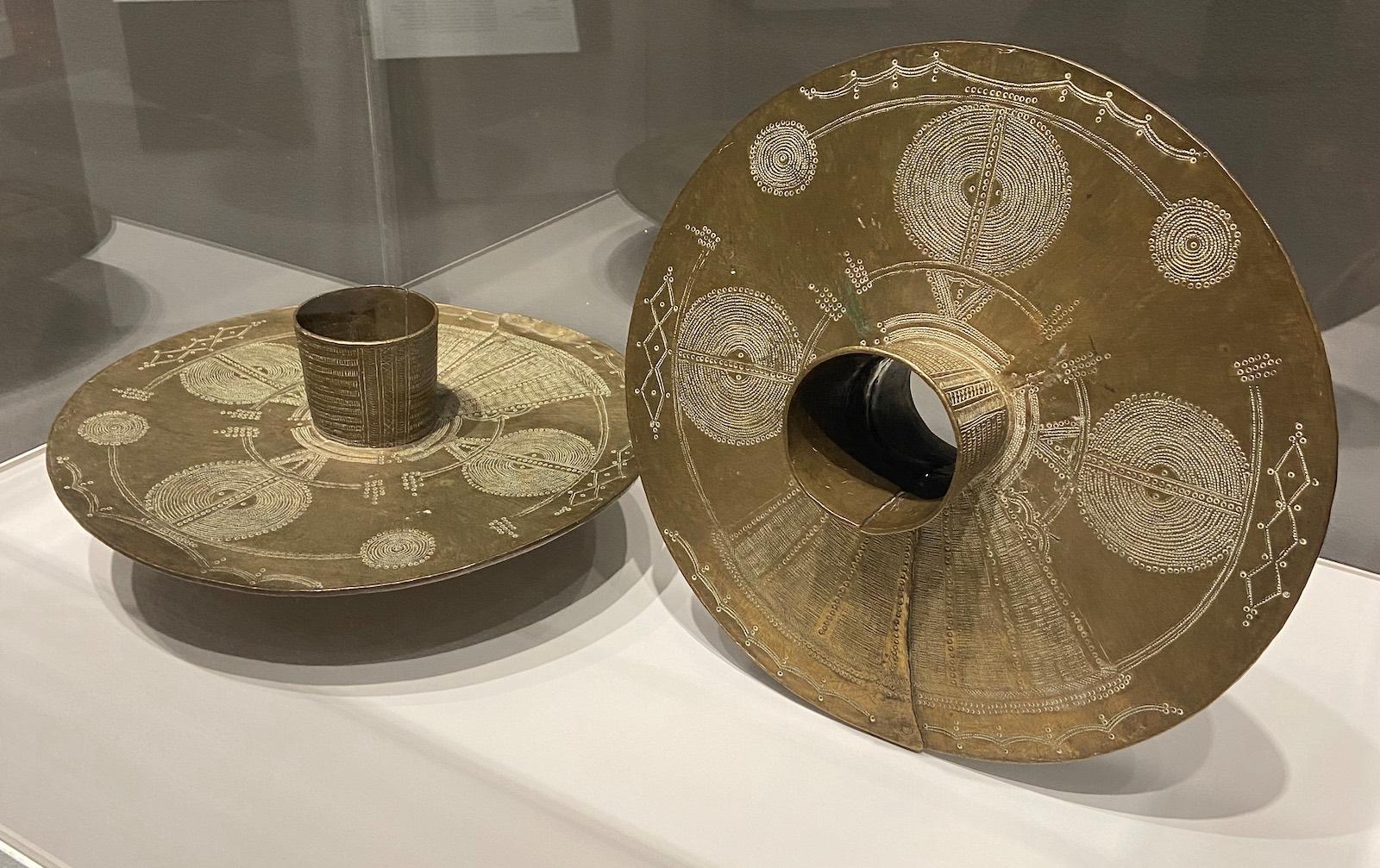 Igbo artist, Nigeria, Woman’s Anklets, 19th - 20th century. Brass, iron. Collection of Drs. John and Nicole Dintenfass. Photo by Nia Bowers.