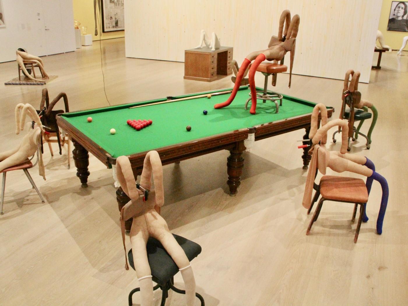 Installation view, Sarah Lucas: Au Naturel, at the Hammer Museum through September 1