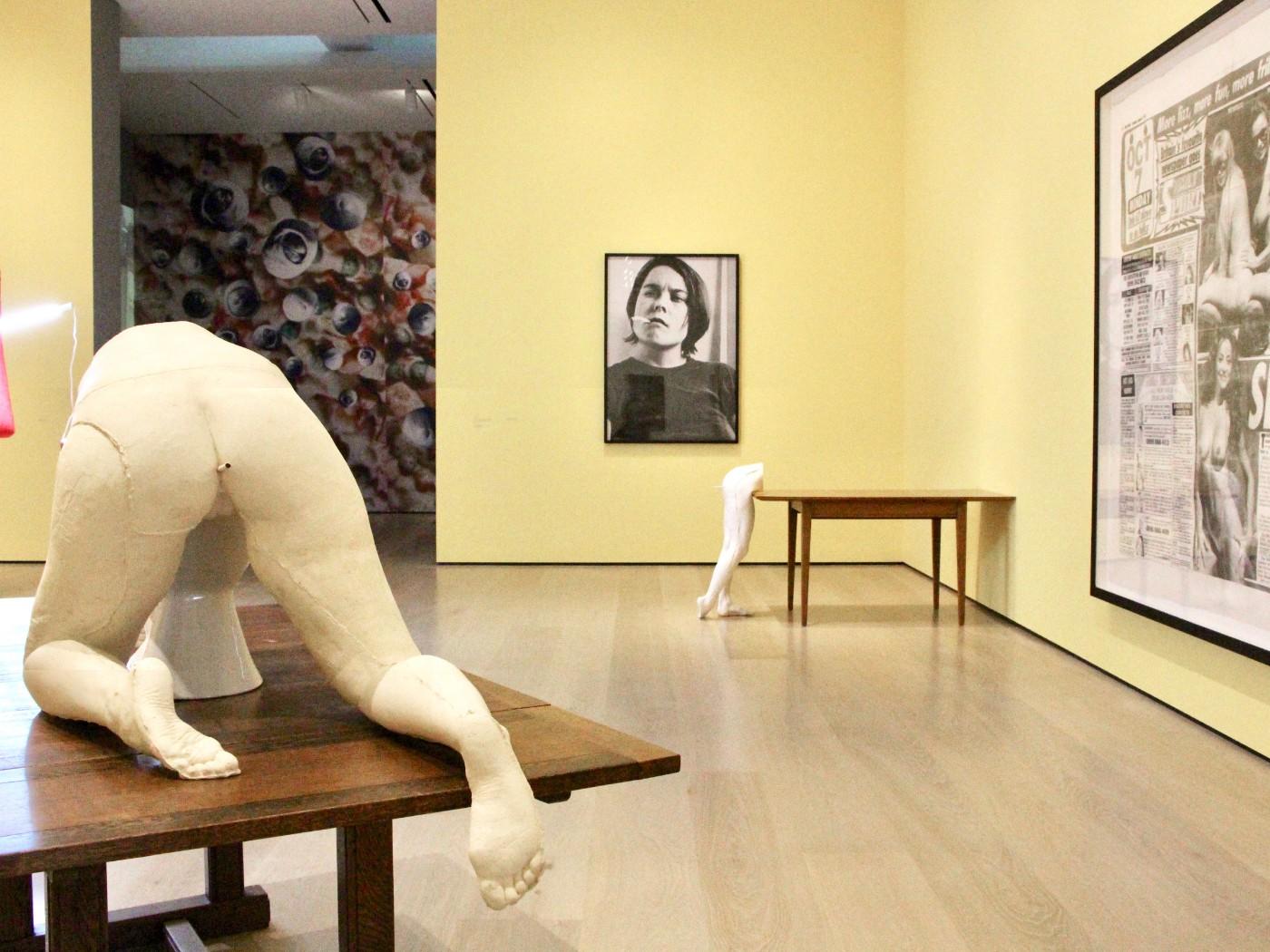 Installation view, Sarah Lucas: Au Naturel, at the Hammer Museum through September 1