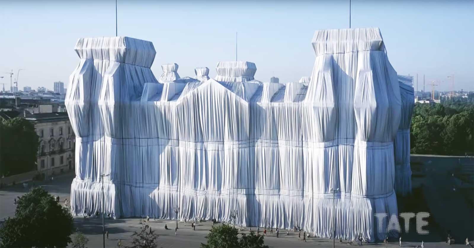 Still from Christo and Jeanne-Claude Wrap Up the Reichstag