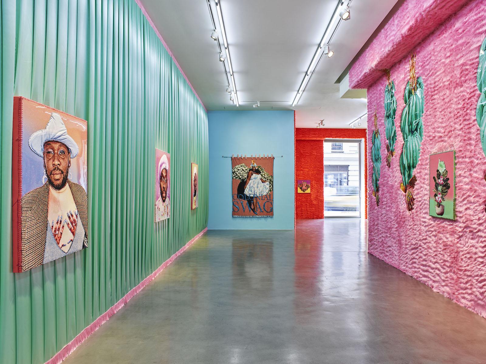 Installation view of I Believe in Why I'm Here. Prudence Cuming Associates.