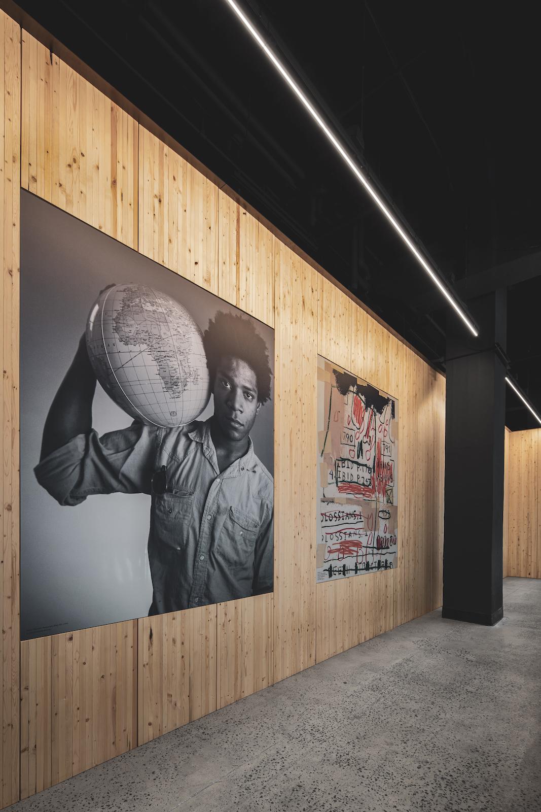 Interior view of Jean-Michel Basquiat: King Pleasure. Photo by Ivane Katamashvili.