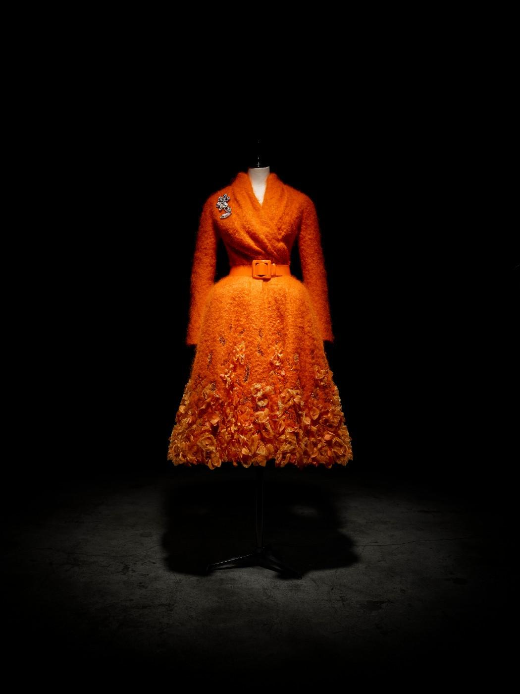 John Galliano for Christian Dior, Embroidered mohair bouclette coat.