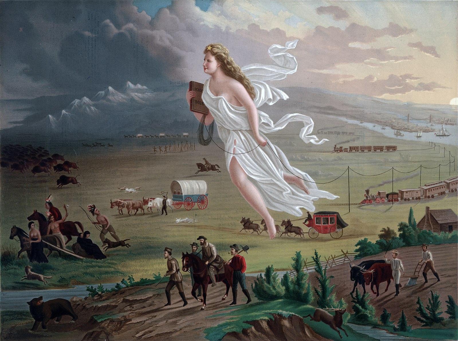 John Gast, American Progress, 1872. 12 3:4 inch x 16 3:4 inch. Autry Museum of the American West..
