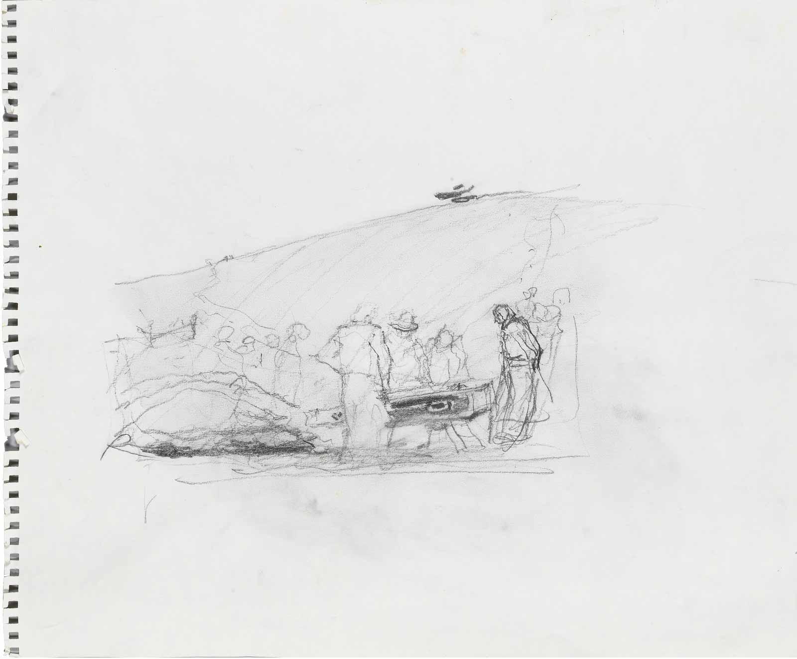 Andrew Wyeth, Kuerner's Hill 16 (Funeral Group), ca. 1991–94. 
