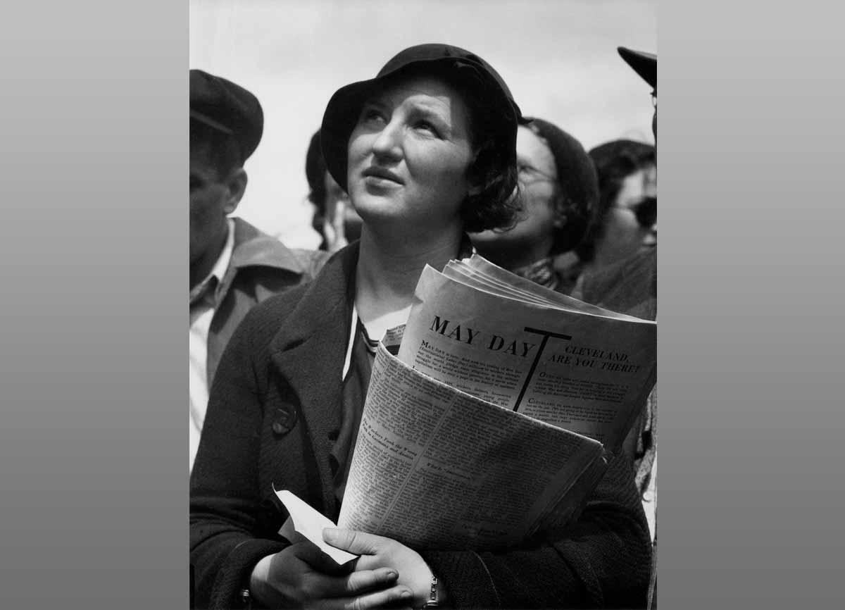 Dorothea Lange. May Day Listener, San Francisco, 1934.