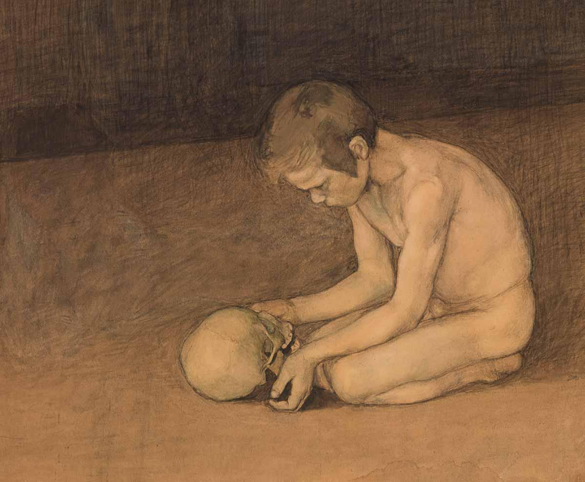 Boy with Skull