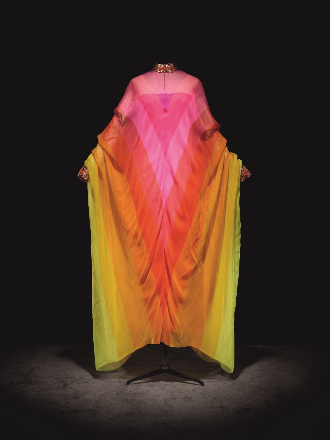 Marc Bohan for Christian Dior, Chiffon evening dress embroidered with beads and strass, worn by María Félix