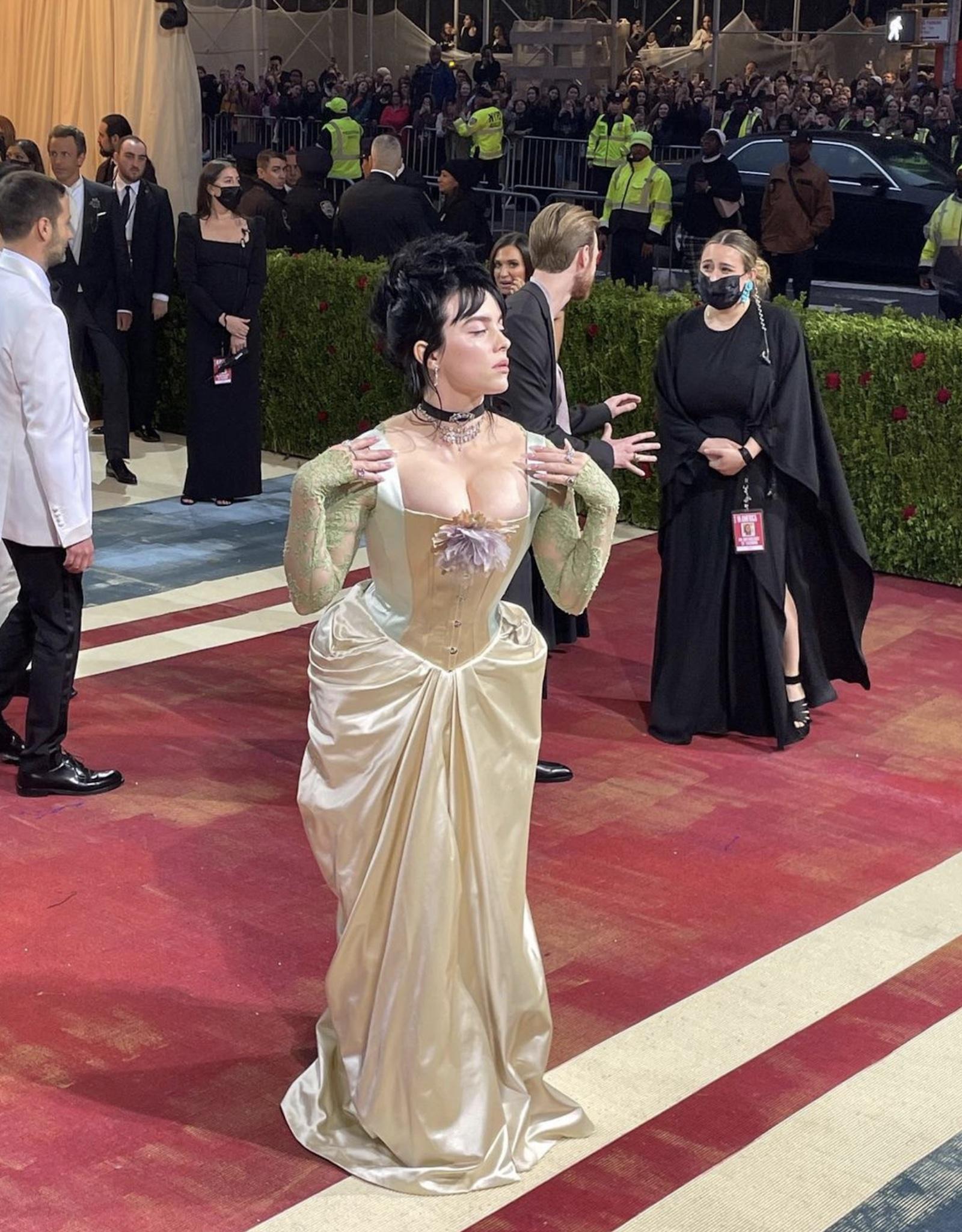 @metmuseum Instagram post of singer Billie Eilish on the Met Gala 2022 red carpet.