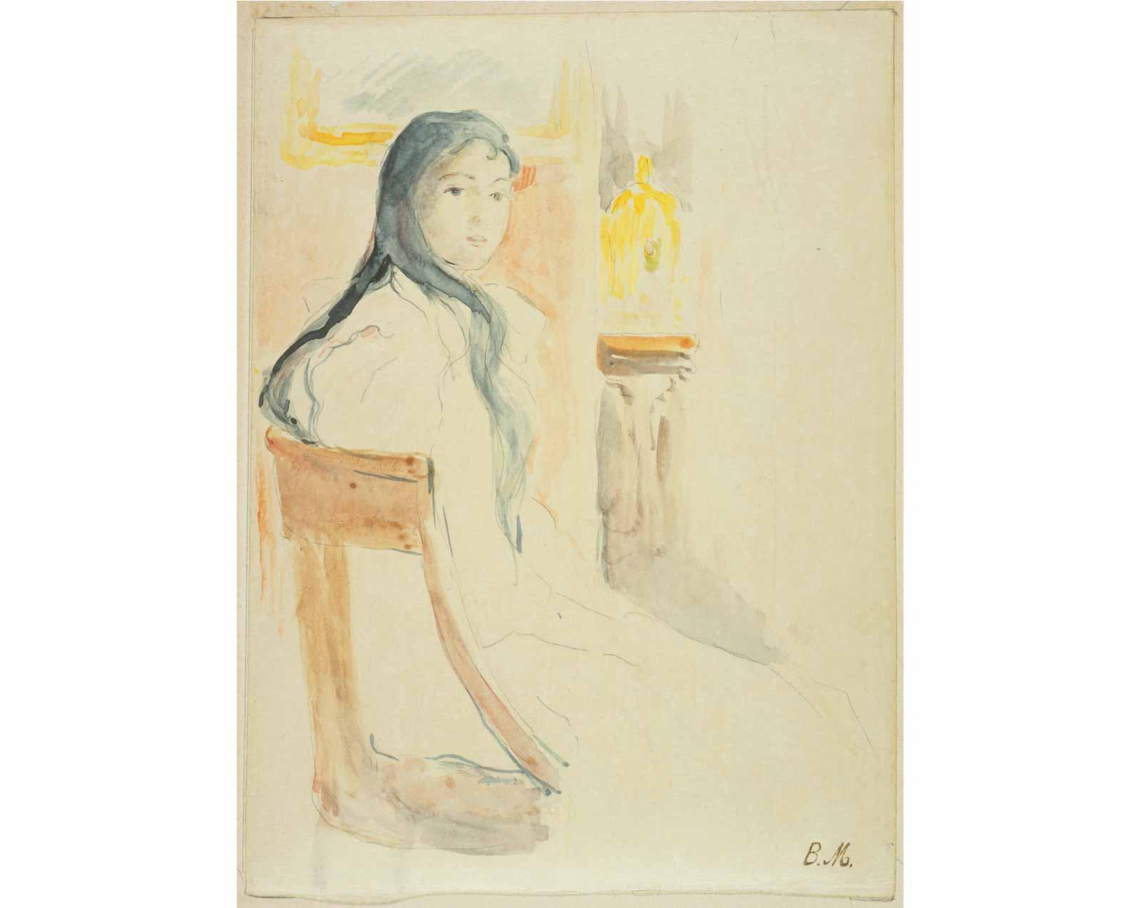 Young Woman with Brown Hair, 1894, by Berthe-Marie-Pauline Morisot.