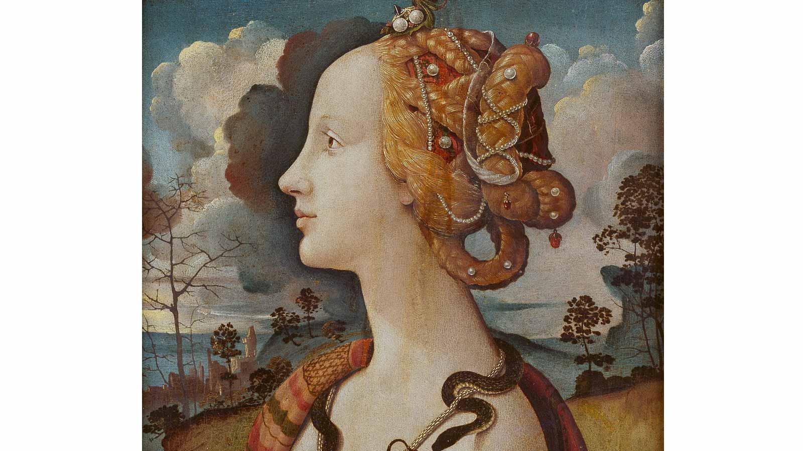 Piero di Cosimo (1462–1522), Portrait of Simonetta Vespucci, 1490.